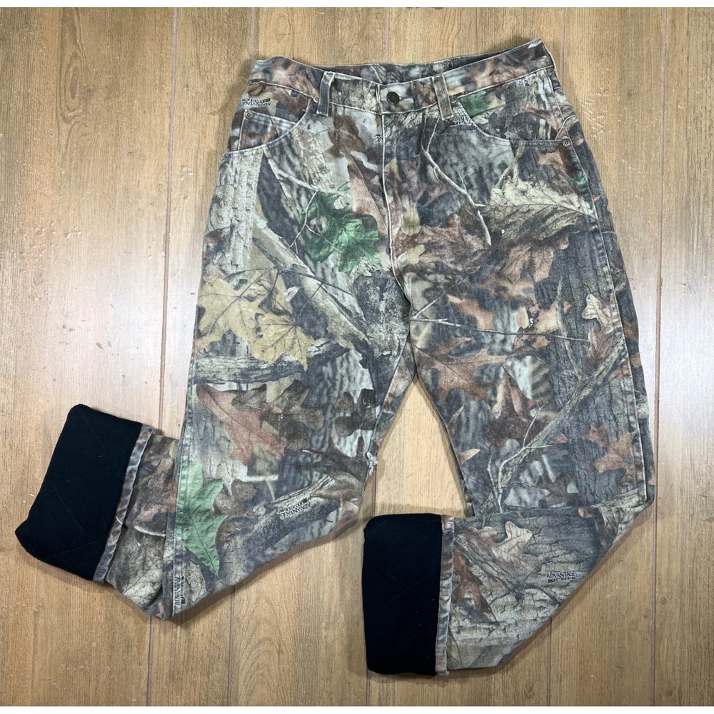 Wrangler Rugged Wear Camo Fleece‎ Lined Advantage Timber Pants Mens Camouflage